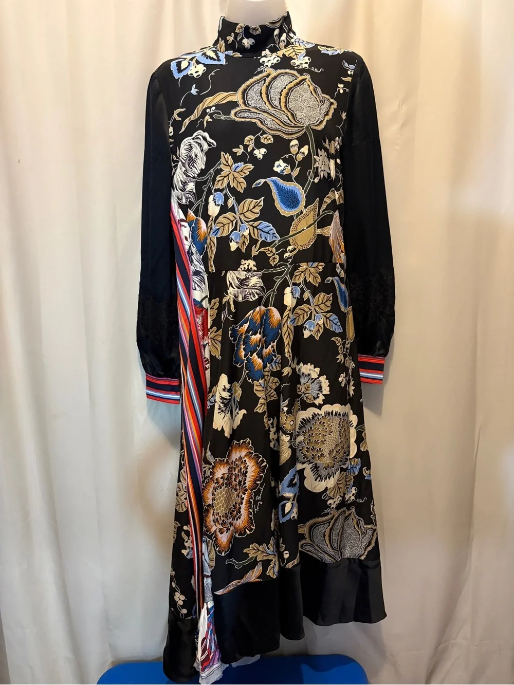Tory Burch Delilah Silk Midi Dress Size 4 No Neck Tie
